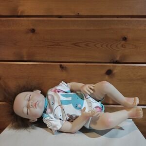 Feelwind Life-Like Sleeping Newborn Reborn Babydoll 18" 2 lb Rooted Hair Preemie